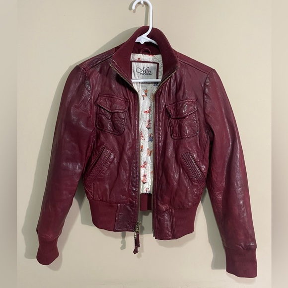 Miss Top Gun leather bomber jacket size small - Picture 2 of 5